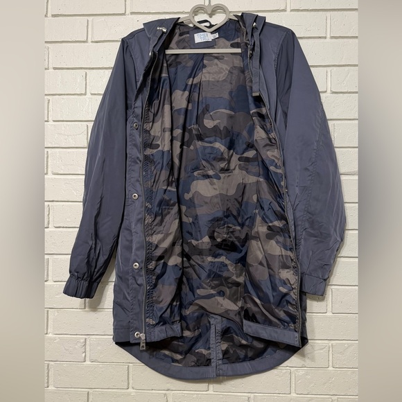 Time and Tru Navy Hooded Utility Anorak Jacket Size L 12–14 - Picture 3 of 4